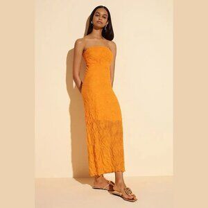 Anthropologie Strapless Textured Knit Slip Midi Dress - Size: S
